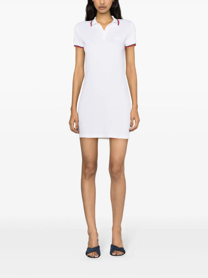 Stripe-Trim Cotton Polo Dress
