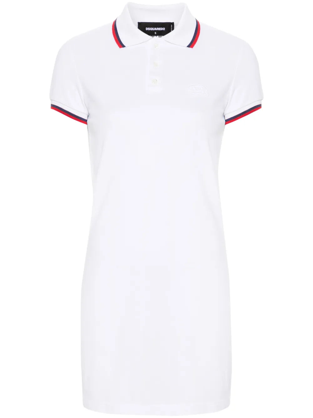 Stripe-Trim Cotton Polo Dress