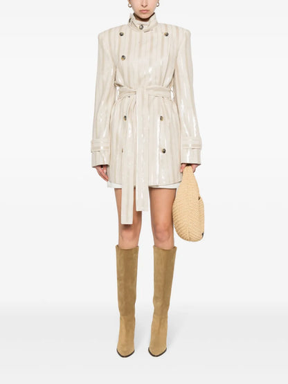 Stockholm Sequin Striped Coat