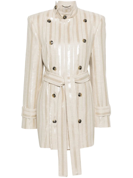 Stockholm Sequin Striped Coat