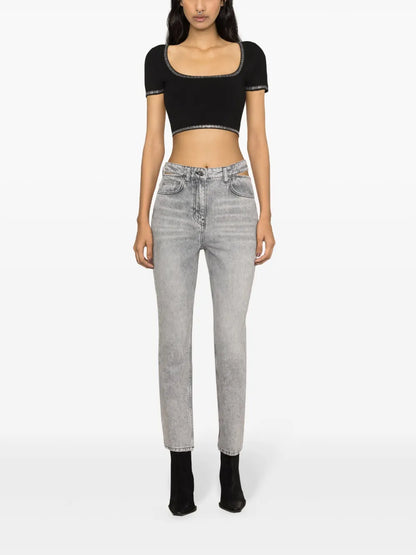 Indro Cut-Out Tapered Jeans