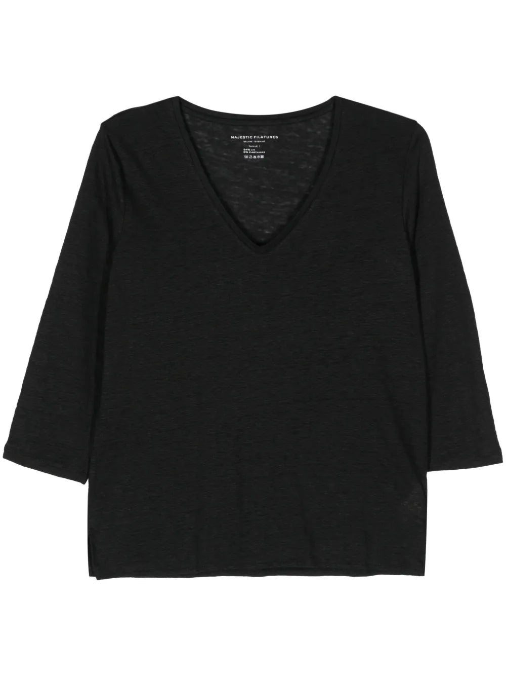 Slub-Texture V-Neck T-Shirt