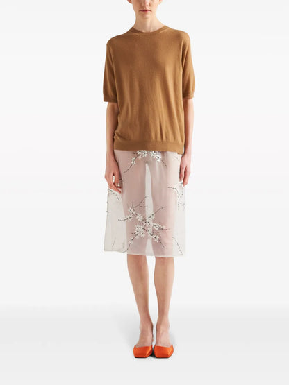 Triangle-Logo Cashmere Knitted Top