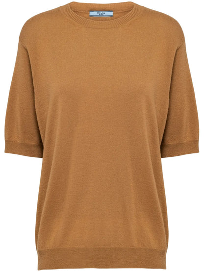 Triangle-Logo Cashmere Knitted Top