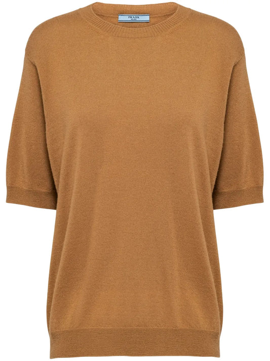 Triangle-Logo Cashmere Knitted Top