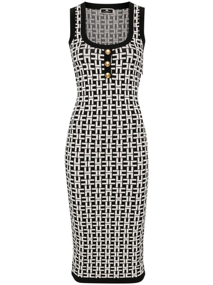 Logo-Intarsia Knitted Dress