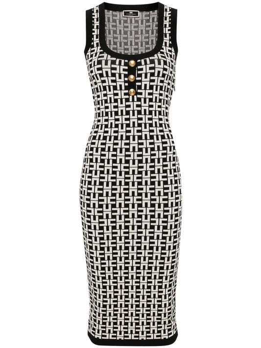 Logo-Intarsia Knitted Dress