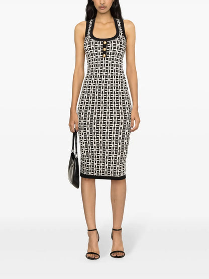 Logo-Intarsia Knitted Dress