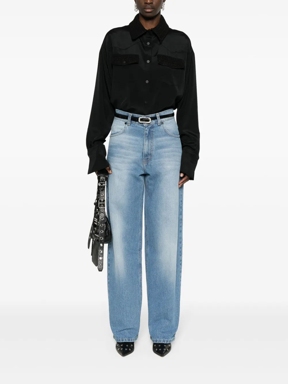 Toledo Crochet Knit-Detail Shirt