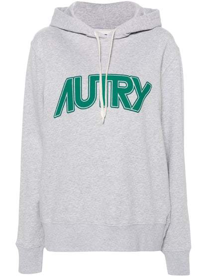 Logo-Print Mélange Hoodie