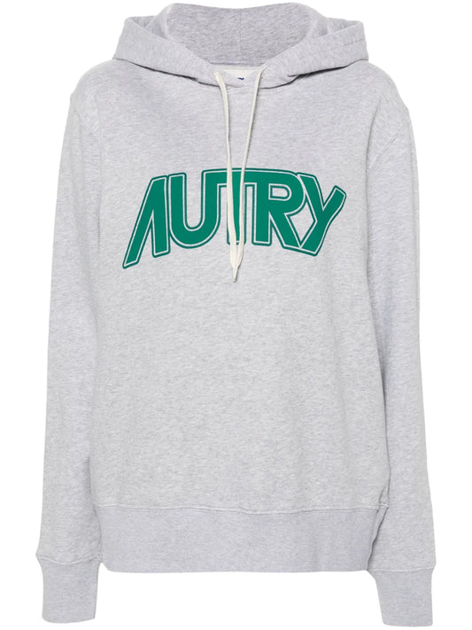 Logo-Print Mélange Hoodie