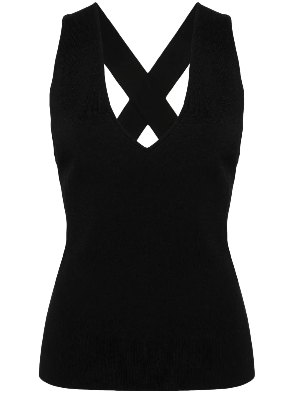 Crossover-Straps Ribbed Top
