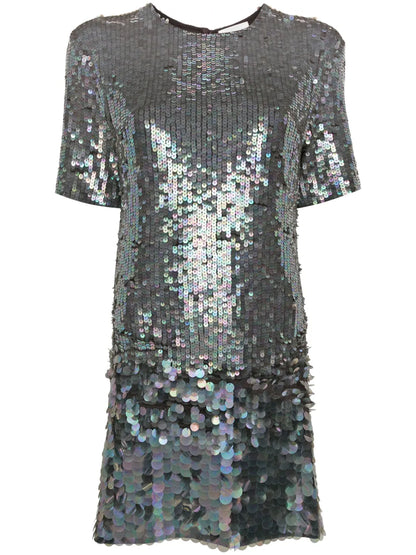 Sequinned Mini Shirt Dress