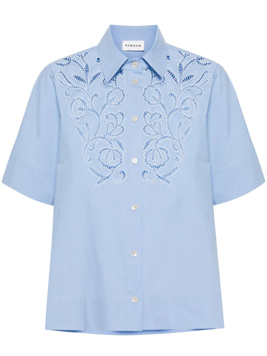 Guipure-Lace Cotton Shirt