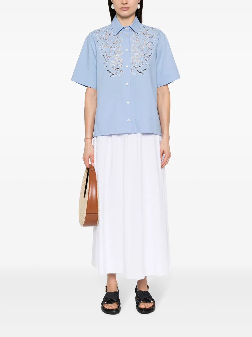Guipure-Lace Cotton Shirt