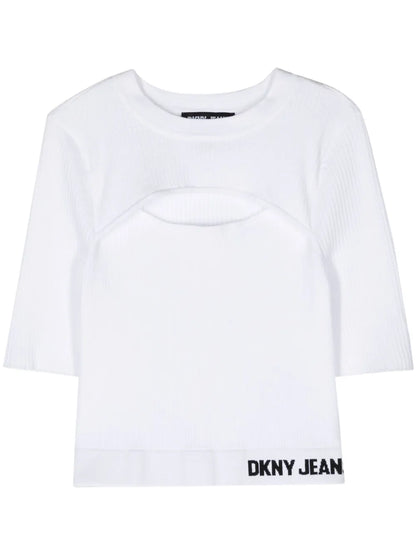 Cut-Out Ribbed-Knit Top