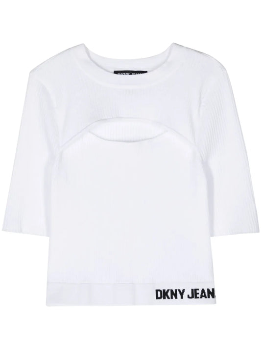 Cut-Out Ribbed-Knit Top
