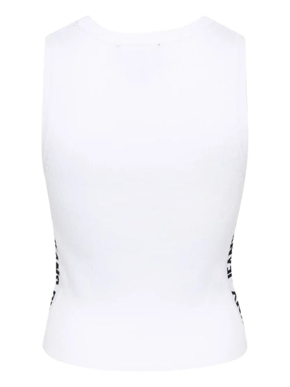 Jacquard-Logo Ribbed Top