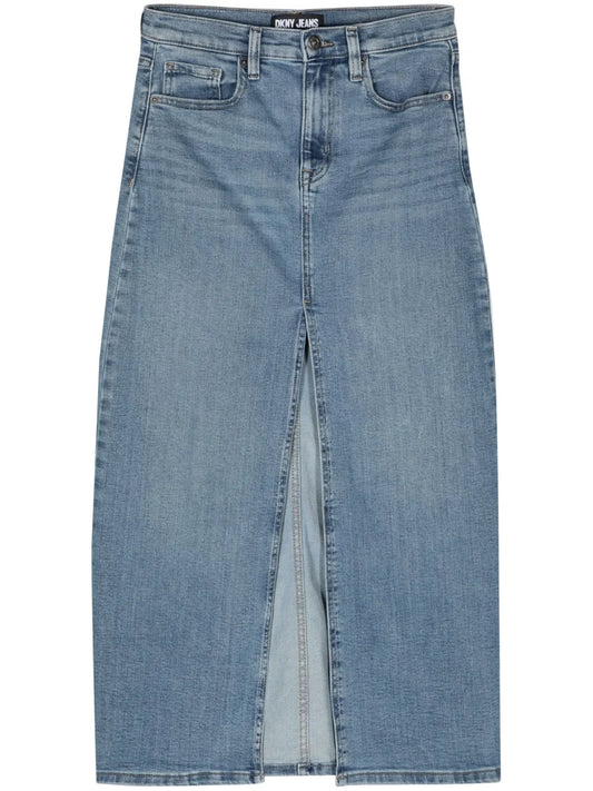 High-Rise Maxi Denim Skirt