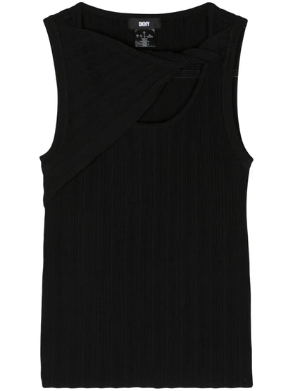 Twist-Detail Ribbed Tank Top