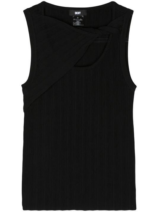 Twist-Detail Ribbed Tank Top