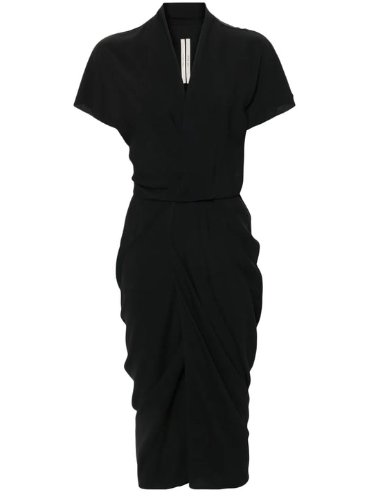 V-Neck Wrap Midi Dress