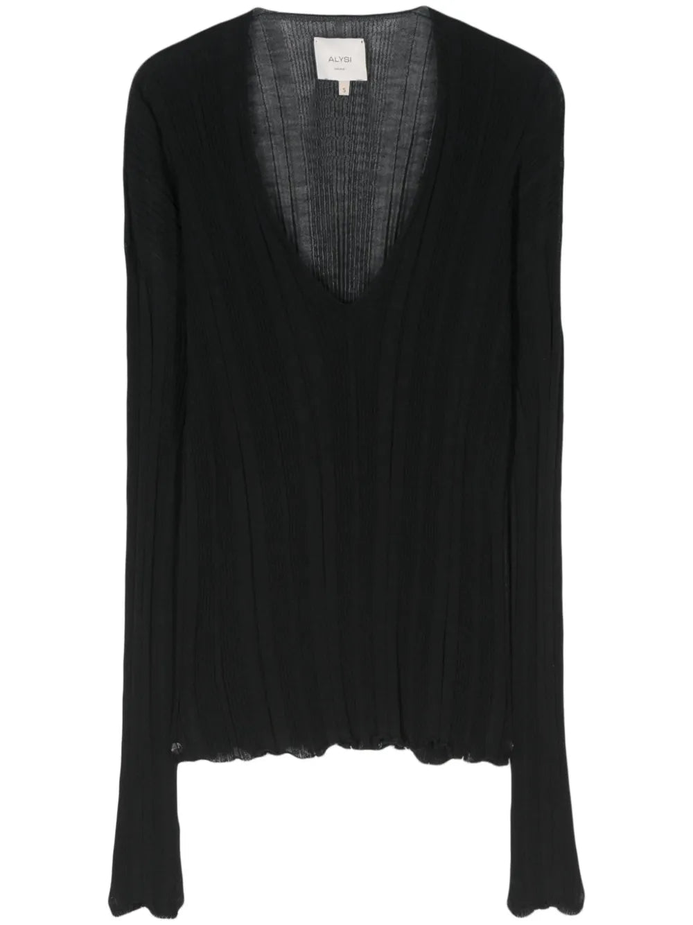 V-Neck Ribbed Top