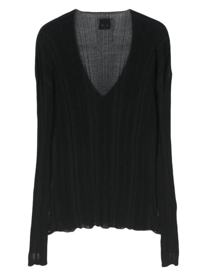V-Neck Ribbed Top