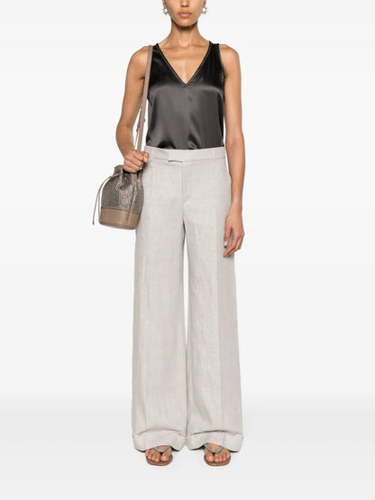 Lurex Wide-Leg Trousers