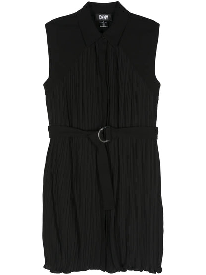 Pleated Midi Shirt Dress