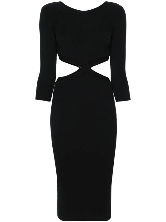 Cut-Out Ribbed Midi Dress