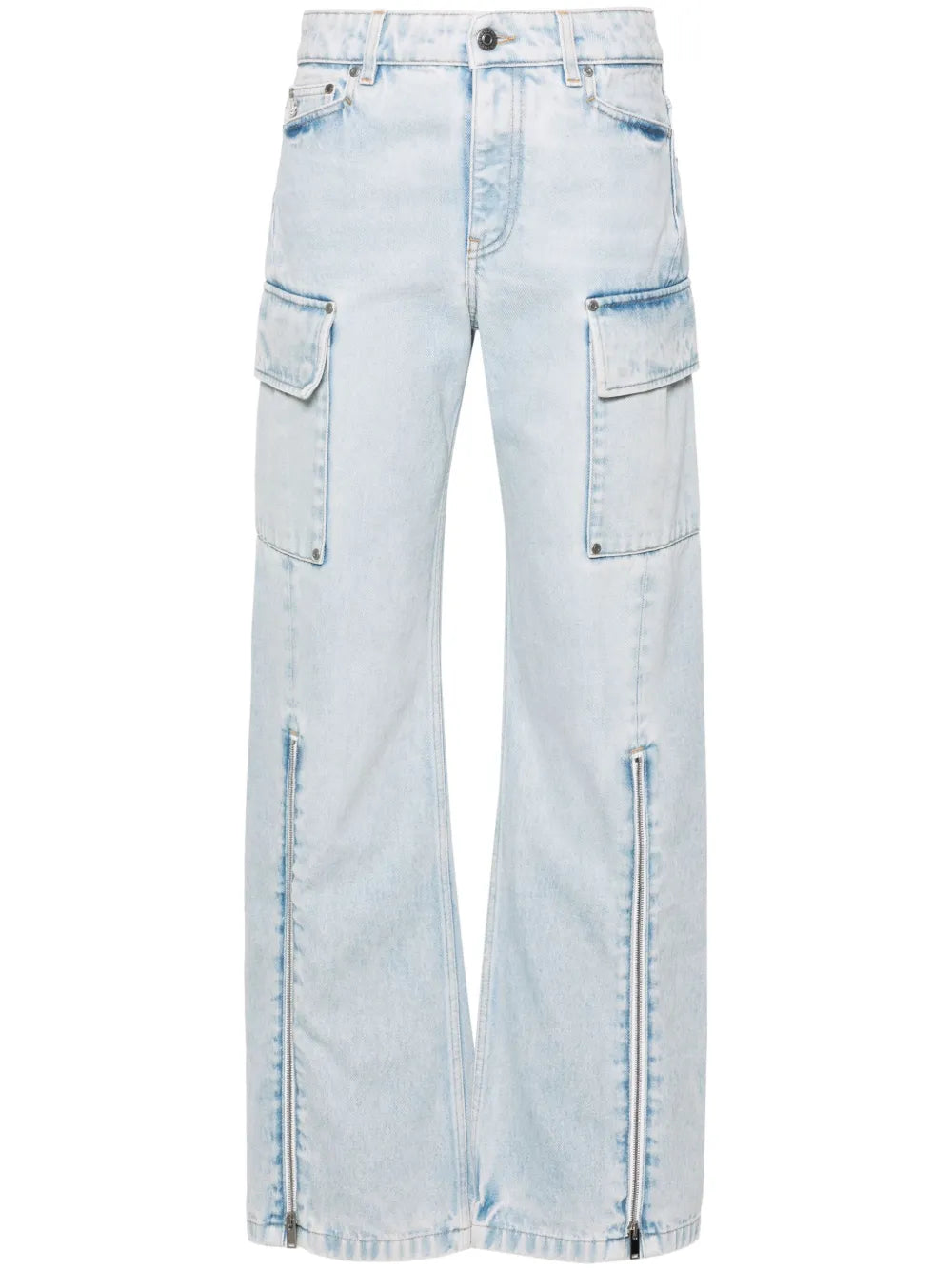 Mid-Rise Wide-Leg Cargo Jeans