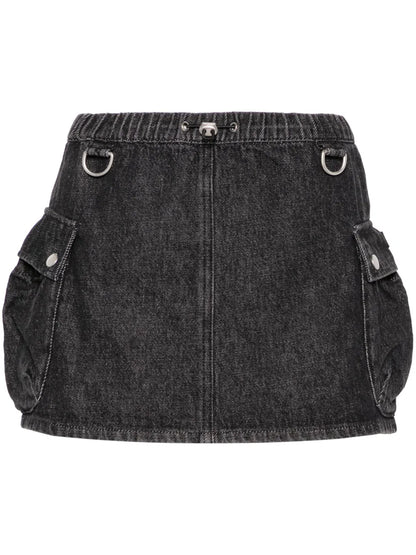 Denim Cargo Miniskirt