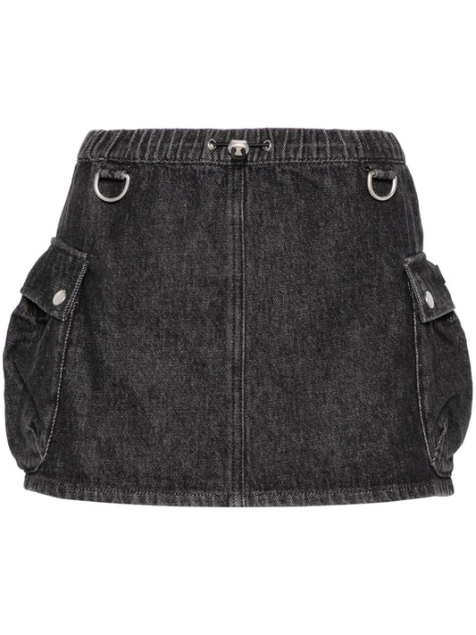 Denim Cargo Miniskirt