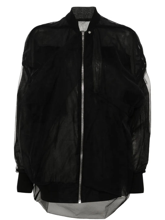 Tulle-Overlayed Coat