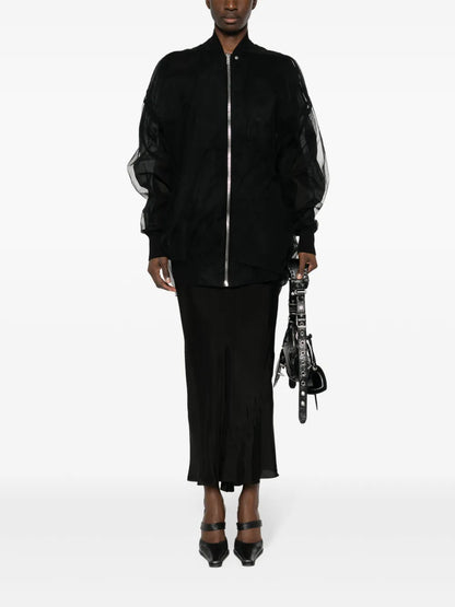 Tulle-Overlayed Coat
