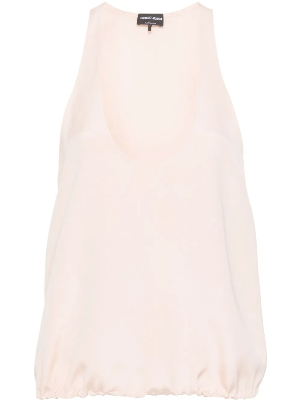 Elasticated Hem Silk Sleeveless Top