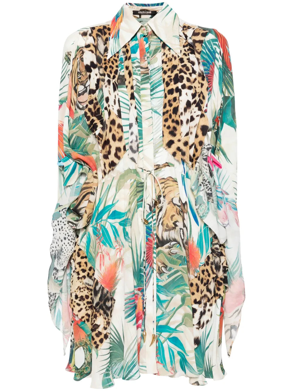 Jungle-Print Crepe Minidress