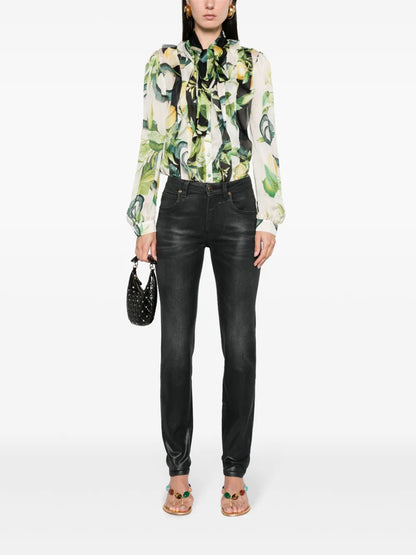 Lemon-Print Silk Shirt