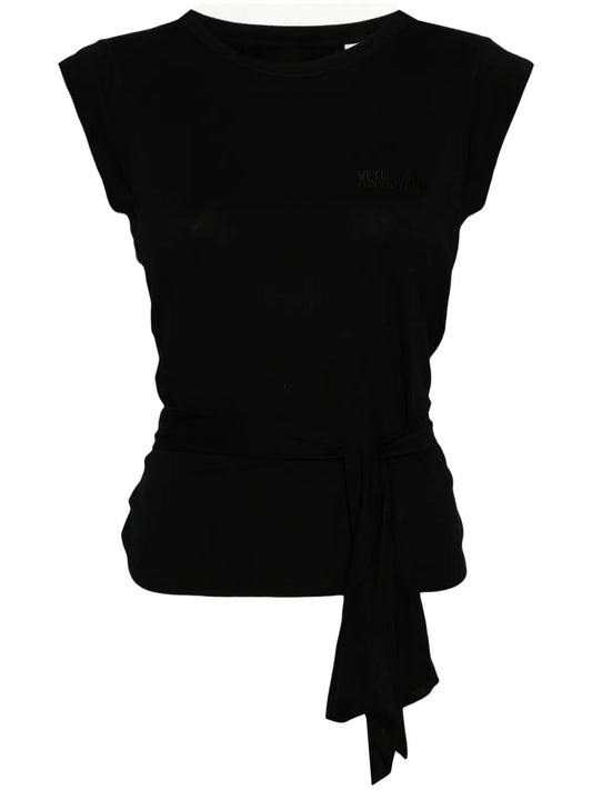 Strap-Detail Cap-Sleeves T-Shirt