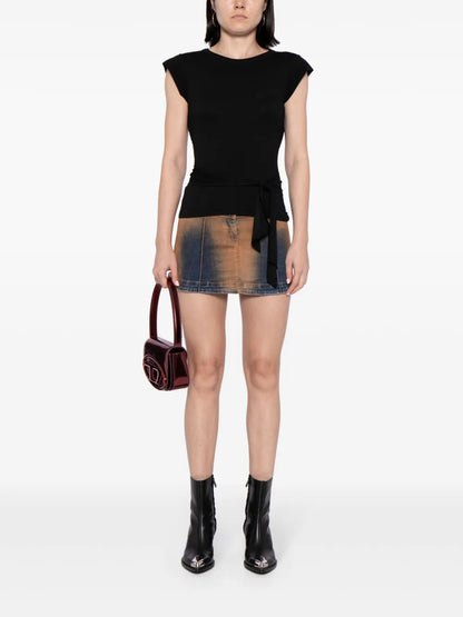Strap-Detail Cap-Sleeves T-Shirt