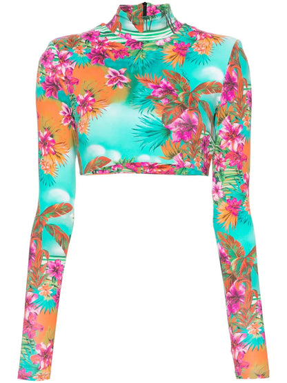 Floral-Print Crop Top