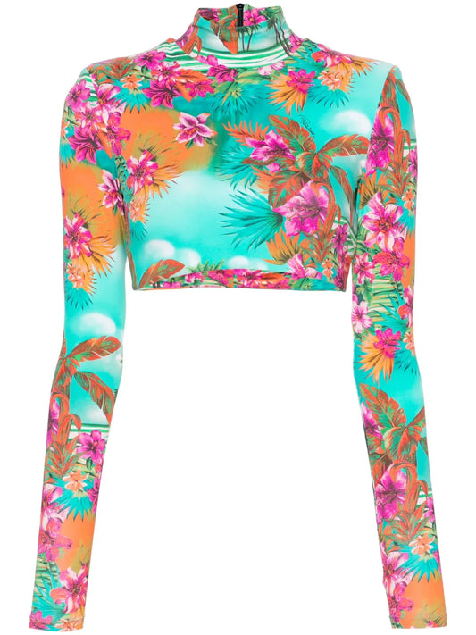 Floral-Print Crop Top