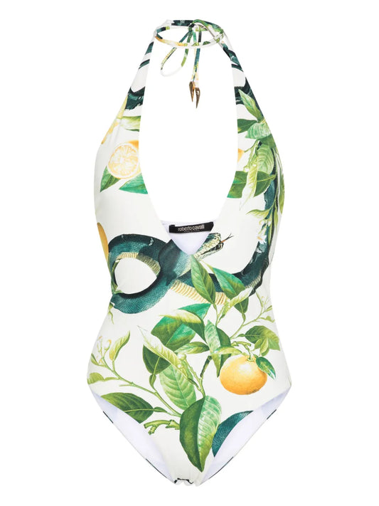 Lemon-Print One-Piece Swimsuit