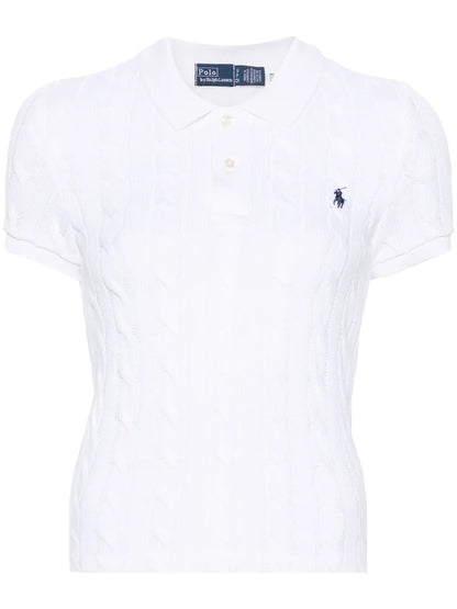 Polo Pony Cable-Knit Polo Shirt