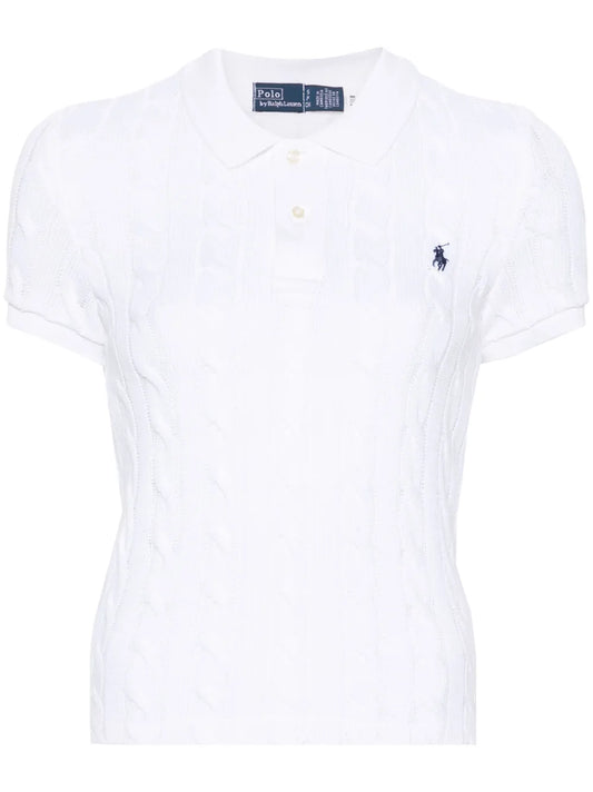 Polo Pony Cable-Knit Polo Shirt