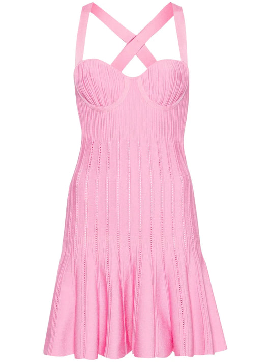 Rc-Plaque Knitted Minidress