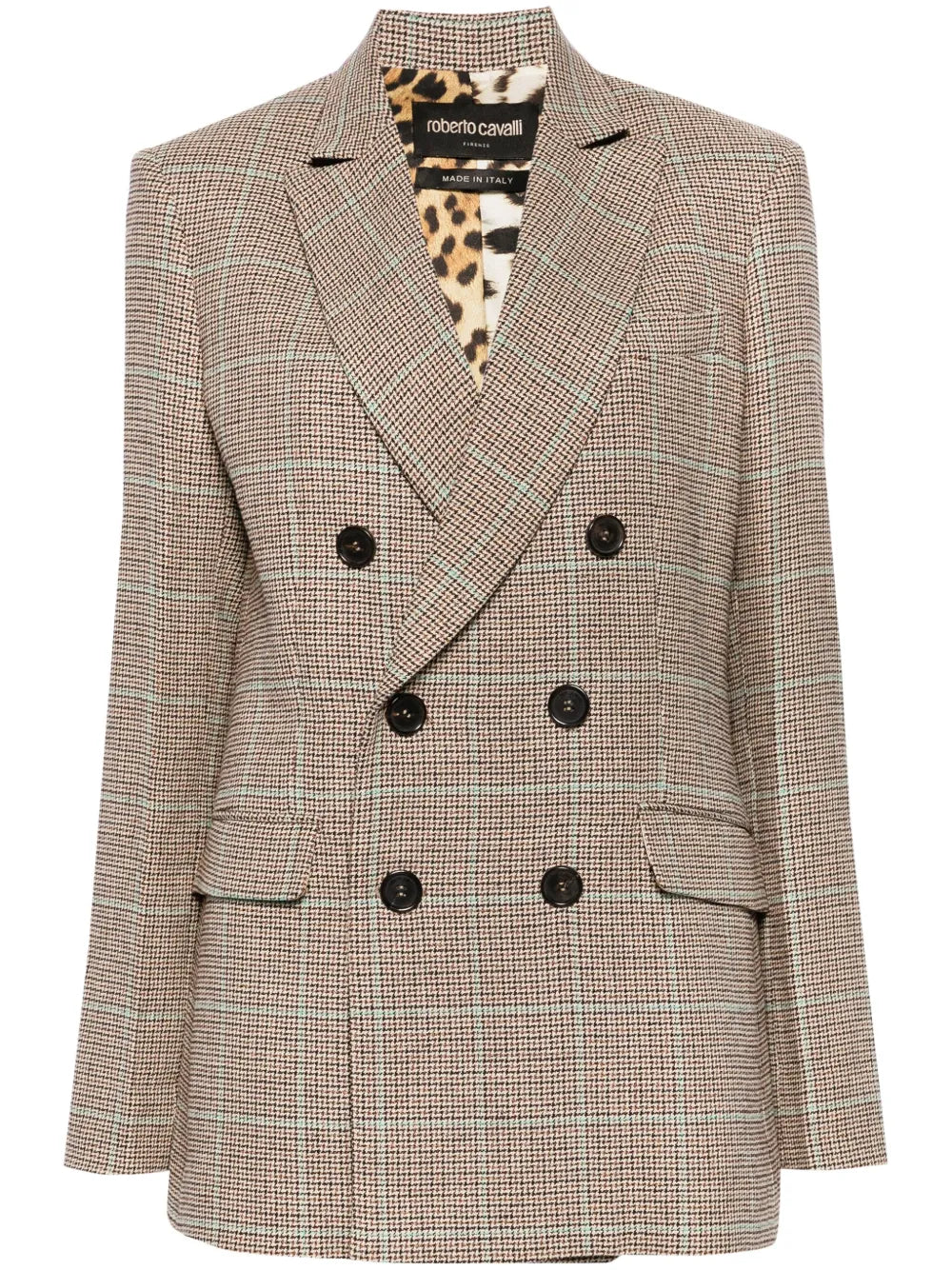 Houndstooth Double-Breasted Blazer