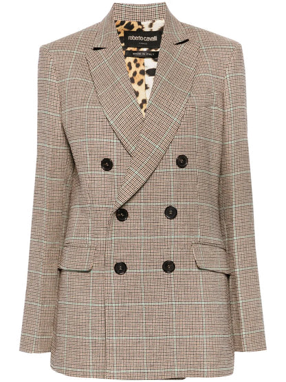 Houndstooth Double-Breasted Blazer