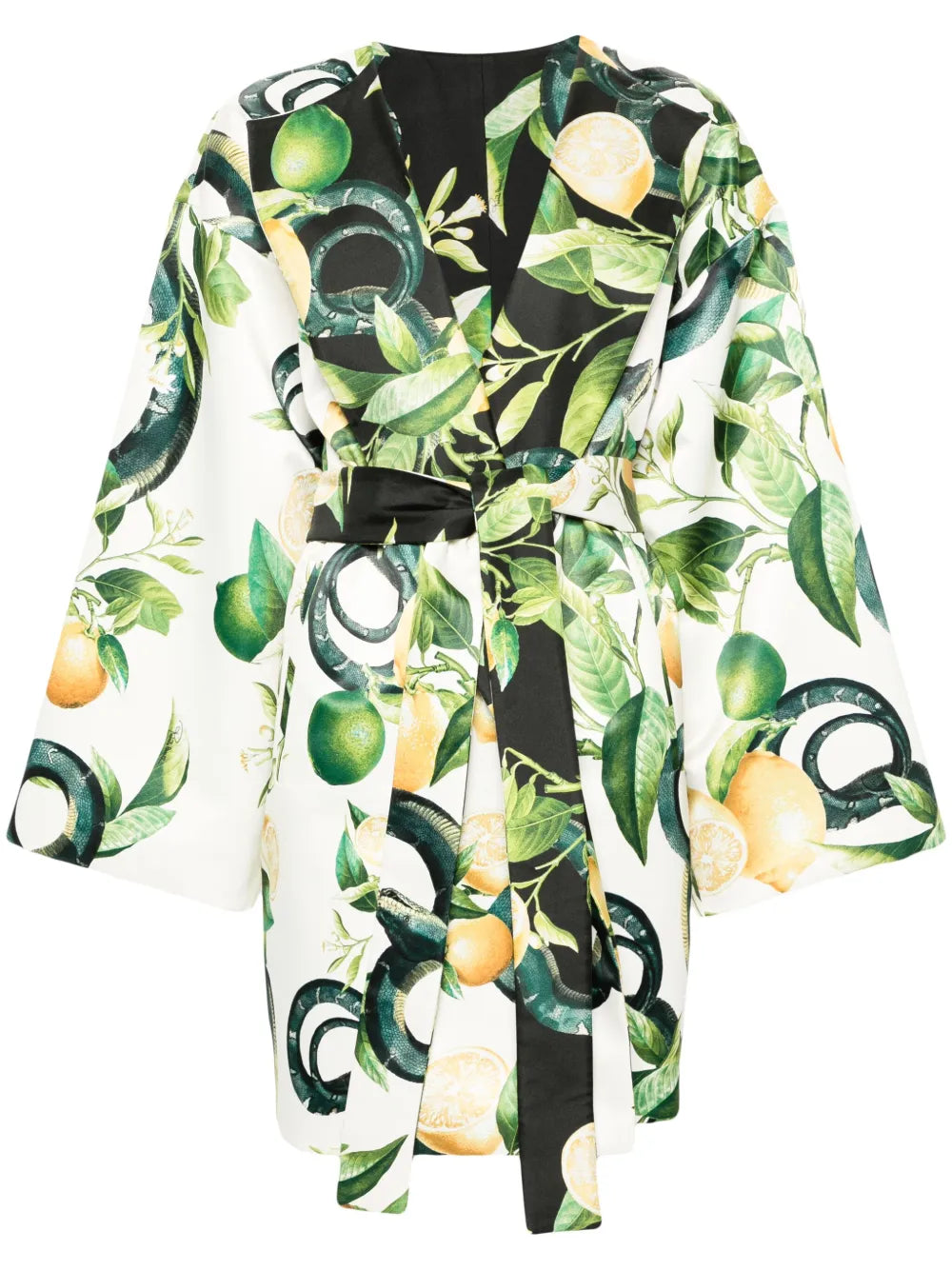 Lemon-Print Silk Coat